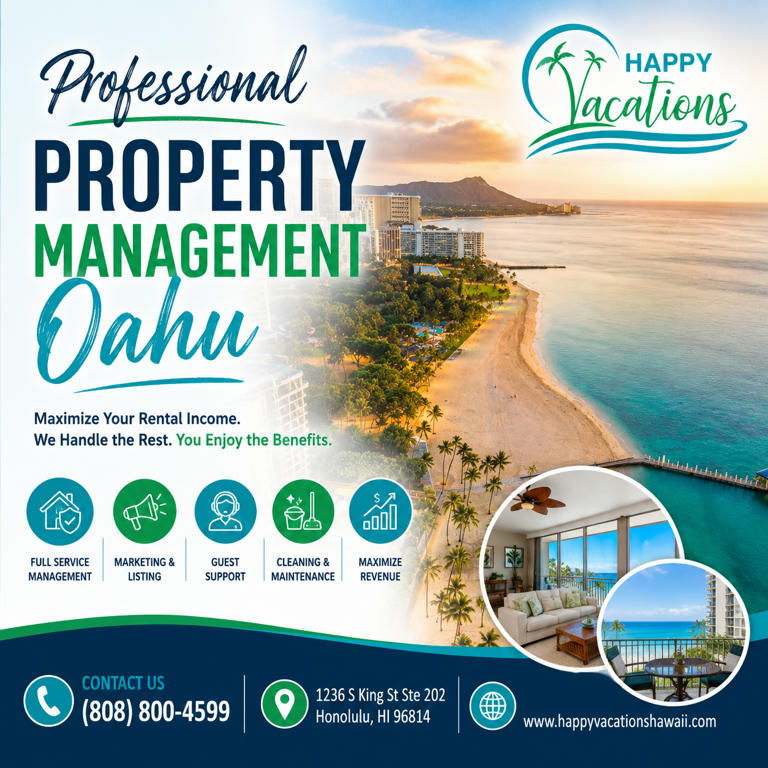 Professional Property Management Oahu - www.happyvacationshawaii.com
